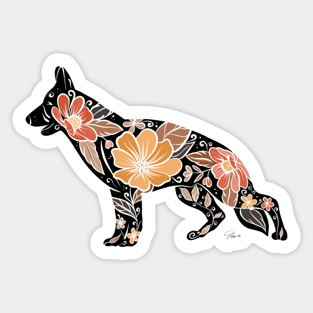 German Shepherd Sticker by GinColorist